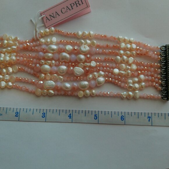 Ana Capri Freshwater Pearl Natural Stone Bracelet (351) - Picture 5 of 9